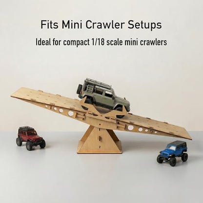 RC Crawler Seesaw Bridge, Course Obstacle for 1/18 and 1/24 Mini Crawlers (Rocking Seesaw) - size: Rocking Seesaw
