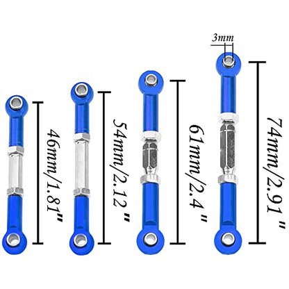 Metal Turnbuckles Rod Camber Links Steering Linkage Tie Rods Pull Rod Compatible with Redcat Racing Blackout SC,SC Pro, XTE, XTE Pro,XBE,XBE Pro 1/10 RC Car (Blue) - color: Blue