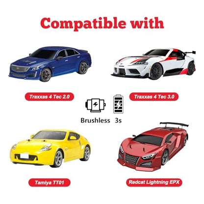 HobbyPark Glued 1/10 On-Road RC Touring Tires and Wheels Set for 1/18 Traxxas Latrax Teton 4 Tec 2.0 3.0 Tamiya TT02 TT01 Brushless (4-Pack) (Color D) - color: Color D
