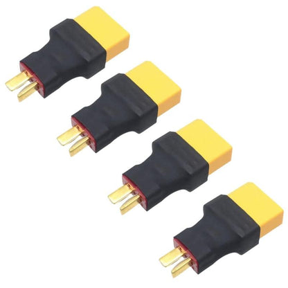 4pcs T Plug Male Connector to XT90 Female Connector Adapter for RC Lipo NiMH Battery Charger - size: XT90 Female to T-Plug Male