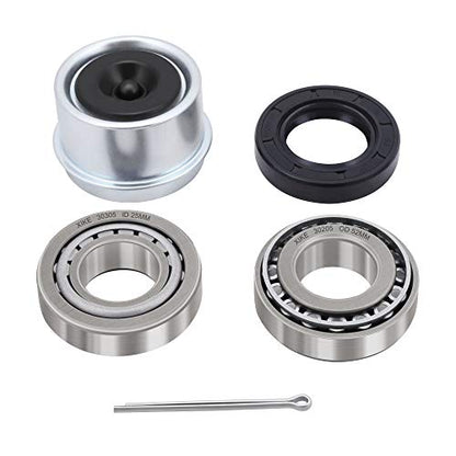 XiKe Trailer Wheel Bearings Kit 30205, 1 Set,Fits for 25mm Axles | Includes TC30x52x10mm Seal, OD 52mm Dust Cover and Cotter Pin. - size: 30205 + Seal ID 1.18, style: Pack 1 Set