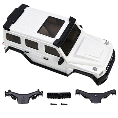 for AXIAL SCX30 Plastic Painted Unpainted Body Kit Shell Cover with Light Bucket Mount Spare Tire Mount for 1/30 RC Crawler Replace DIY Upgrade (White) - color: White