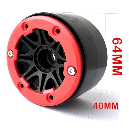 4PCS Plastic 2.2 Inch Beadlock Wheel Rim Wheel Hub 12mm Hex for 1/10 RC Off Road Rock Crawler Car for Axial SCX10 90046 TRX4 Wraith RR10 RBX10 Yeti Capra 2.2Inch Tires(8Holes-Red) - color: 8holes-red