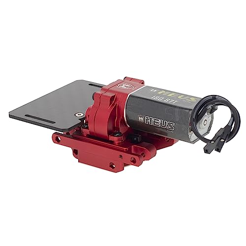 MEUS RACING TRX4M Transmission Motor Kit with Skid Plate and Battery Mount for TRX4M Defender Bronco K10 F150 1/18 RC Crawler Car Upgrades Toy Vehicles and Accessories (Red) - color: Red