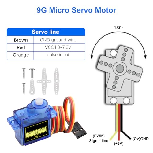 SG90 Micro Servo 9G Servo Kit AYWHP 10 Pcs SG90 Servo Motor 9G Mini Servo RC Servo for Small RC Helicopter/Car/Boat, Mini Drones, Robotics Arm(Servo Control Angle 0-180°)