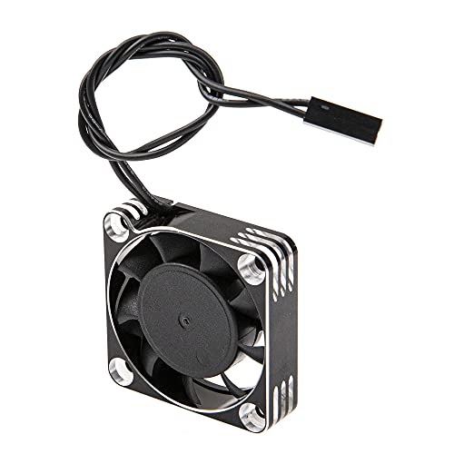 ShareGoo Alloy Brushless Motor ESC Cooling Fan Heatsink 18000RPM 40x40mm JST Plug for 1/8 1/10 1/12 RC Car 540 550 Brushless Motor,4010 (Black-Silver) - color: Black-Silver