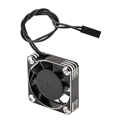 ShareGoo Alloy Brushless Motor ESC Cooling Fan Heatsink 18000RPM 40x40mm JST Plug for 1/8 1/10 1/12 RC Car 540 550 Brushless Motor,4010 (Black-Silver) - color: Black-Silver