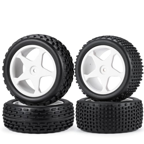 4pcs Tires&Hard Drift Wheels 12mm for Tamiya TT01 TT02 XV-01 HPI | RS4 1/10 RC Car Upgrade On Road Tyres