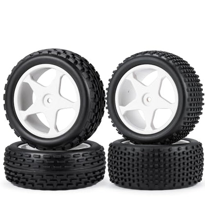 4pcs Tires&Hard Drift Wheels 12mm for Tamiya TT01 TT02 XV-01 HPI | RS4 1/10 RC Car Upgrade On Road Tyres