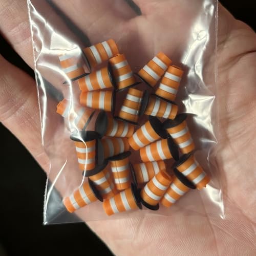 HO (1:87) Scale Commander-Style Traffic Barrels (24 Pack) – Modern Construction Drums for HO Model Railroads & Dioramas