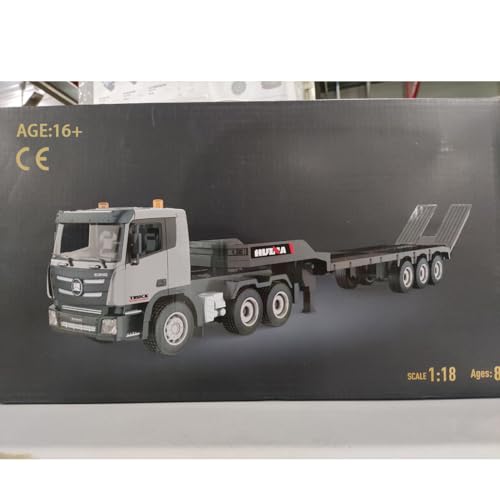 1/18 Scale RC Flatbed Trailer Model, 2.4G 9CH Remote Control Semi Truck, Ideal Christmas or Birthdays Gifts. (RTR Version)