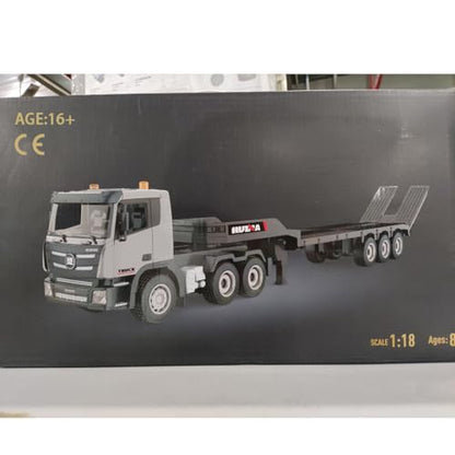 1/18 Scale RC Flatbed Trailer Model, 2.4G 9CH Remote Control Semi Truck, Ideal Christmas or Birthdays Gifts. (RTR Version)