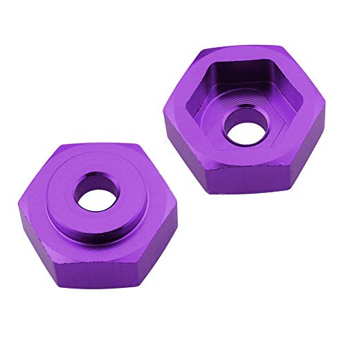 4PCS Aluminum Alloy 12mm Turn to 17mm Wheel Rim Hex Adapter for 1/10 RC On Road Car Buggy Truck Can Use 1/8 Tires(Purple) - color: Purple