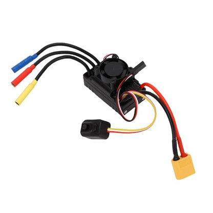 Yunseity Brushless ESC 60A, RC Electronic Speed Controller Replacement for 1:10 Buggy On Road Off Road, Brushless RC Car ESC with Cooling Fan, Motor Controller for Hobby