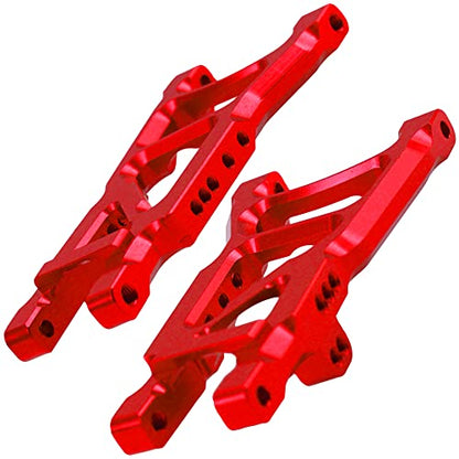 Aluminum Suspension A-Arms Set w/Tie Bar Front Rear Upgrades Parts Compatible with 1/10 Traxxas Slash 2WD RC Car,Replacement of 2555 3631 2532 (Red) - color: Red