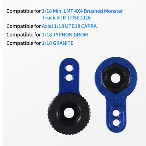 25T Servo Arm for ARRMA 1/18 Granite Grom/1/18 Typhon GROM/1/18 Mini LMT 4X4/1/18 UTB18 Capra Upgrade Parts (Blue) - color: Blue