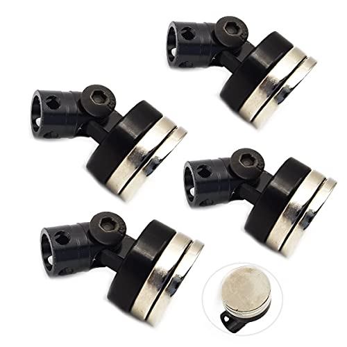 DEVMO 4PCS RC Magnetic Body Post,Alloy Magnetic Stealth Invisible Body Shell Mount Column Compatible with HSP Redcat Himoto Tra-xxas SCX10 4WD 1/10 RC Car (Black)
