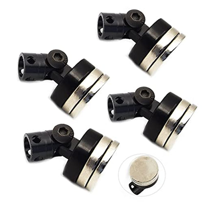 DEVMO 4PCS RC Magnetic Body Post,Alloy Magnetic Stealth Invisible Body Shell Mount Column Compatible with HSP Redcat Himoto Tra-xxas SCX10 4WD 1/10 RC Car (Black)