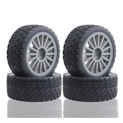 Lifehead 67mm RC On-Road Rally Car Tires and Wheels for 1/10 RC On-Road Touring Drift Car HSP Tamiya XV01 TT01 TT02B HPI Kyosho FAZER MK2 /12mm Hex - color: Grey B