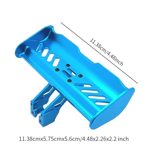 RC Tail Wing Aluminum Tail Wing Rear Spoiler Sturdy 1:14 1:12 Modification Tail Wing Bracket for 144001 124019 144016 4001R, Blue - color: Blue