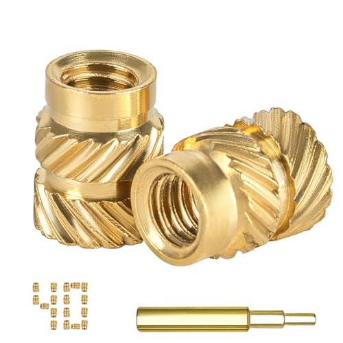 QSJ 40Pcs Threaded Inserts Heat Set Inserts Kit M4x8.1x6.3 Brass Insert Nut with Soldering Iron Tip for 3D Printed Plastic Materials - size: (40pcs) M4x8.1x6.3