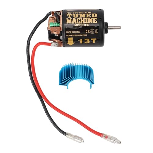 RC Car Brushed Motor 1/10 RC Crawler Car 540 Brushed Motor with Blue Heatsink for Axial Scx10 (13T) - size: 13T
