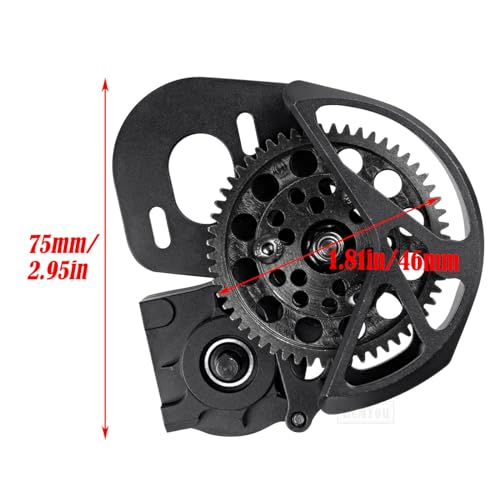 Transmission Gearbox Upgrades Part for 1/10 SCX10, SCX10 II 90046,90047,AX10 RC Crawler Truck,Aluminum Center Transmission Gearbox Hops up,Black - color: Black for Upgrades