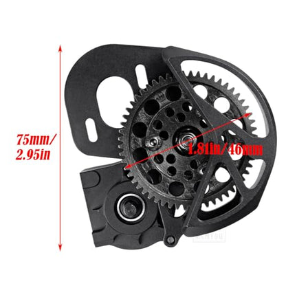 Transmission Gearbox Upgrades Part for 1/10 SCX10, SCX10 II 90046,90047,AX10 RC Crawler Truck,Aluminum Center Transmission Gearbox Hops up,Black - color: Black for Upgrades