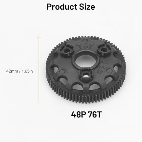 daitoku 48P 76T Spur Gear Transmission Gears 5Pcs for 1/10 Slash 2WD Rustler Stampede Bandit VXL XL-5 - size: 48P 76T