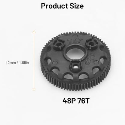 daitoku 48P 76T Spur Gear Transmission Gears 5Pcs for 1/10 Slash 2WD Rustler Stampede Bandit VXL XL-5 - size: 48P 76T
