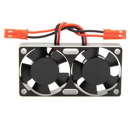 DKKY RC Motor Cooling Fan Heatsink 30mm Dual Fan for ARRMA Axial Traxxas 1/6 1/8 1/10 RC Crawler Car 3650 550 3660 4274 4068 4268 Motor (Black) - color: Black