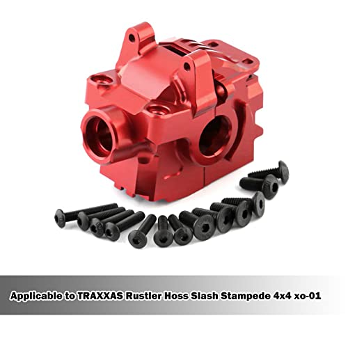 kingsea Aluminum Front Differential Gear Case Differential housing Compatible with Traxxas 1/10 Rustler Hoss Slash Stampede 4x4 XO-1 6880 RC Car, Red - color: Red