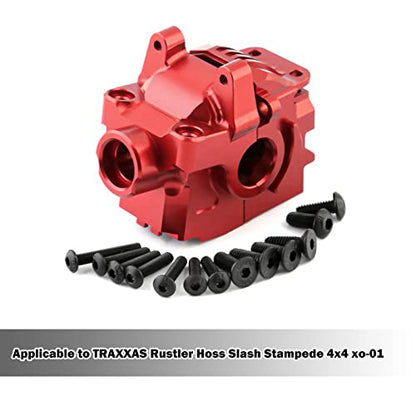 kingsea Aluminum Front Differential Gear Case Differential housing Compatible with Traxxas 1/10 Rustler Hoss Slash Stampede 4x4 XO-1 6880 RC Car, Red - color: Red