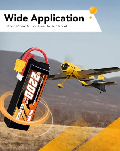 Hilldow 2200mAh Lipo Battery 3S 11.1V 40C RC Battery with XT60 Plug for RC Car Truck RC Vehicles Boat Drone RC Airplane Quadcopter Helicopter