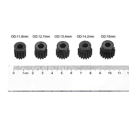 HARFINGTON 32P Hardened Pinion Motor Gear Set 5pcs 13T 14T 15T 16T 17T Fit 5mm RC Motor Shaft 0.8 Metric Pitch 32 Pitch Gears for RC Car, with Hex Key - style: 13T 14T 15T 16T 17T