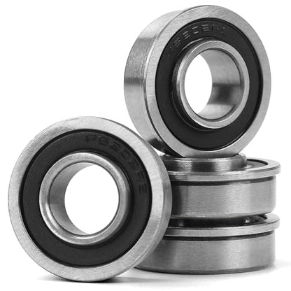 (4 Pack) GICOOL 5/8" Bore Flanged Deep Groove Ball Bearing, 16mm ID x 35mm OD x 13mm W Sealed 9Cr18 Steel Bearing for Wheelbarrow, Lawn Mower, Garden Cart, Hand Truck Tire and Wheel Parts Replacements - size: ID 5/8" x OD 1-3/8"