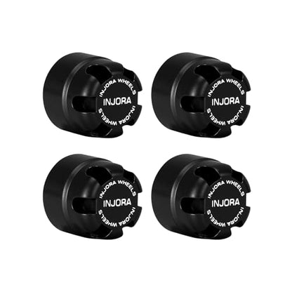 INJORA M2.5 Wheel Lock Nuts with Aluminum Cap for 1/18 RC Crawlers Upgrade(Black) - color: Black