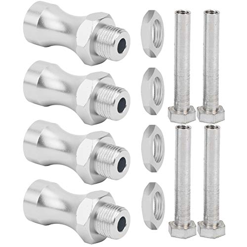 Ejoyous RC Wheel Hub Adapter Hex Drive Hub Adapter RC Hex Coupler 12mm to 17mm Aluminum Alloy CNC Machined 30mm Extension with 5mm Inner Diameter for 1/10 Car Truck (Silver) - color: Silver