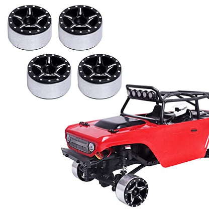 1.0 Beadlock Wheel Rims Compitable with 1/24 RC Crawler Car Axial SCX24 Gladiator Deadbolt Bronco C10 JLU Upgrade Parts