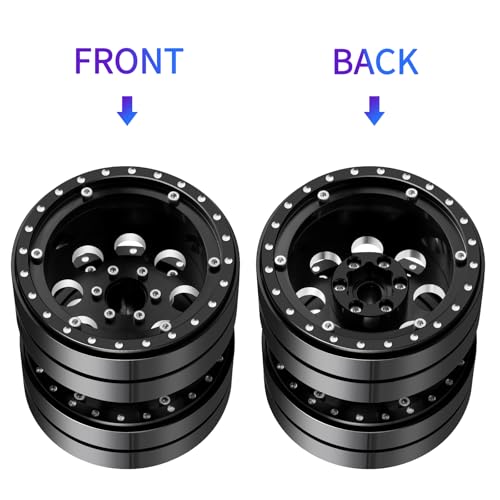 4PCS Aluminum 2.2" Dually RC Beadlock Wheels Rims for 1/10th AXIAL Wraith RR10 SCX10-II TRX4 TRX6 RC Crawler Trailer Car Upgrade Parts
