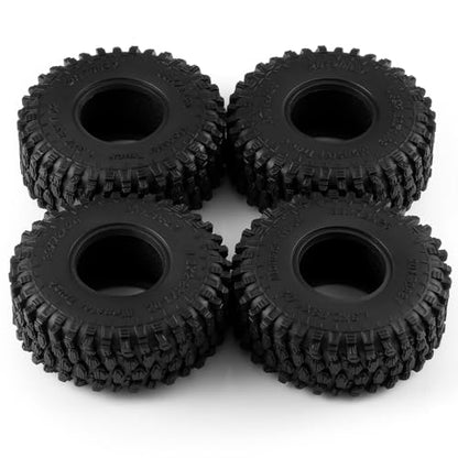 4PCS 1.3" Beadlock Tires with Foam Insert for 1/24 Axial SCX24 AX24 1/18 TRX4M RC Crawler Truck Car Upgrade Parts (E Style) - color: #E Style