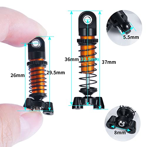 Shocks Absorber 35mm for Kyosho Mini Z 4x4 Jimny Wrangler | 4PCS Aluminum Alloy RC Short Dampers 1/18 1/24 RC Car Upgrade