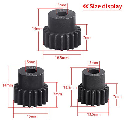 RC Metal Steel 54T 32P Spur Gear with 15T/17T/19T Pinions Gears Set Replace 3956 for Traxxas Slash 4x4 2WD Rustler Rally Stampede Summit E-REVO T-Maxx