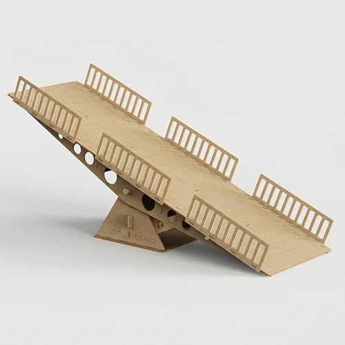 RC Crawler Seesaw Bridge, Course Obstacle for 1/18 and 1/24 Mini Crawlers | Single laser-cut HDF kit with glue; for many SCX24, TRX4M and FCX24 setups; RC car and other obstacles not included - size: Seesaw Bridge