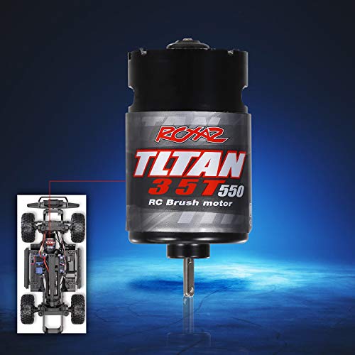 GoolRC RC Motor, 550 35T Brushed Motor for 1/10 Traxxas Slash 2WD/Traxxas Slash 4WD Redcat ARRMA AXIAL HSP HPI Wltoys Kyosho HELION - size: 35T