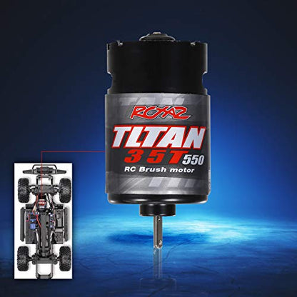 GoolRC RC Motor, 550 35T Brushed Motor for 1/10 Traxxas Slash 2WD/Traxxas Slash 4WD Redcat ARRMA AXIAL HSP HPI Wltoys Kyosho HELION - size: 35T