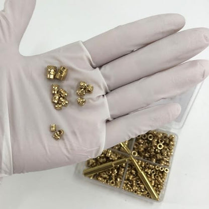 QSJ 300Pcs Threaded Inserts Set with Soldering Iron Tip Brass Heat Set Insert M2.5 M3 M4 Insert Nut for 3D Printed Plastic Materials - size: (300pcs) M2.5, M3, M4