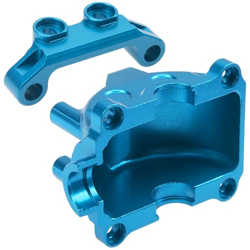 ShareGoo Metal Differential Gearbox Cover Diff Housing Case & Upper Arm Compatible with Tamiya TT02 TT-02D TT-02B TT-02FT 1/10 RC Car (Blue) - color: Blue