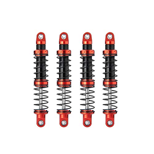 Que-T 4pcs Metal Shock Absorber Damper for 1/10 RC Crawler Car SCX10 D90 TRX4 TRX6 (85mm) - size: 85mm