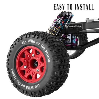 RC Wheels and Tires w/12mm 14mm 17mm Hex Short Course Tire for 1/10 Scale Car Arrm a Senton,Axia1,Slash 2WD Slash 4×4 4WD,Red cat,Rc 4wd,1/10 Truck Tires Rubber Tyres Plastic Wheel,Red - color: Red(4pcs)